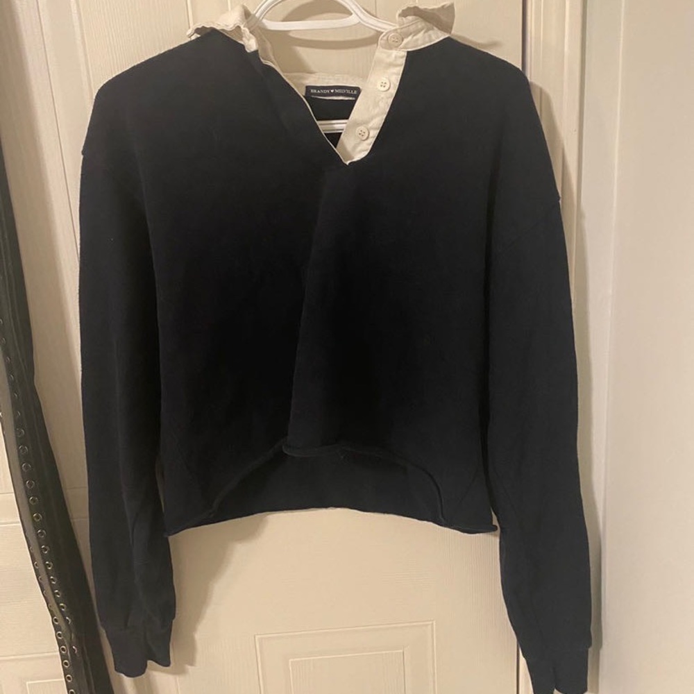 Brandy Melville Cropped Collared Shirt, One size fits all